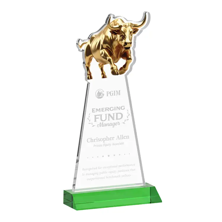Raging Bull Award - Starfire Crystal - Engraved #4