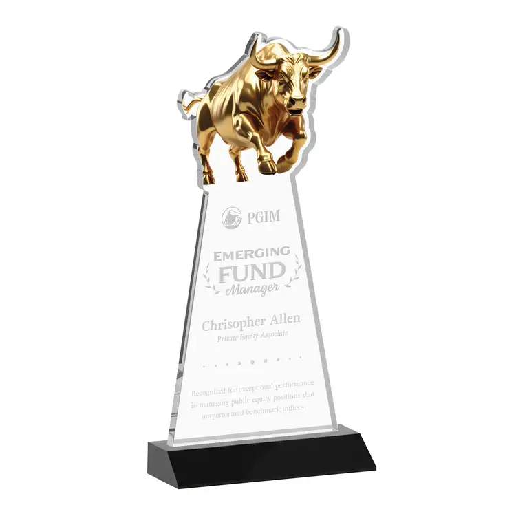 Raging Bull Award - Starfire Crystal - Engraved #5