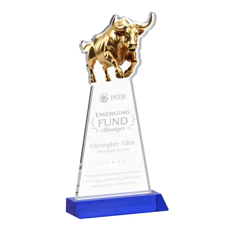 Raging Bull Award - Starfire Crystal - Engraved #6