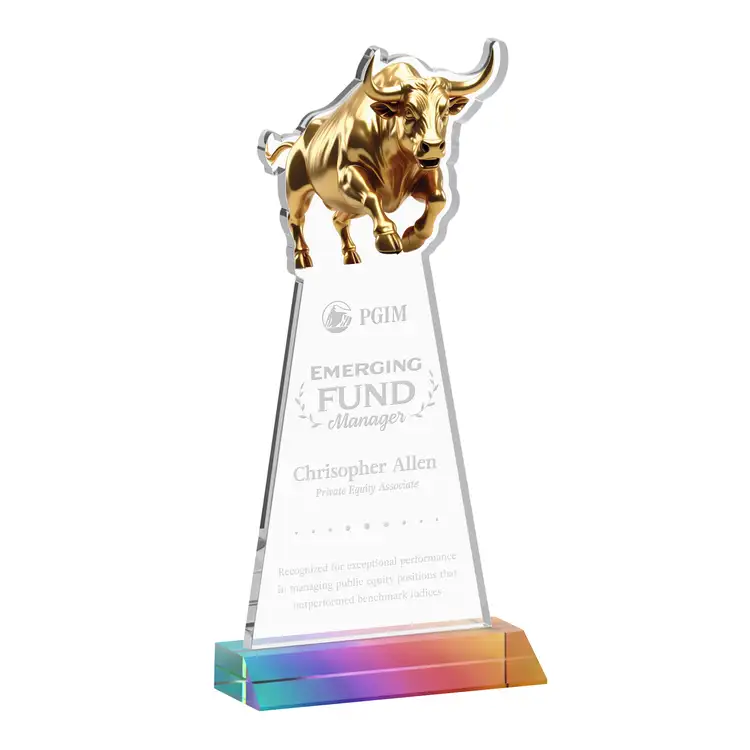 Raging Bull Award - Starfire Crystal - Engraved #7