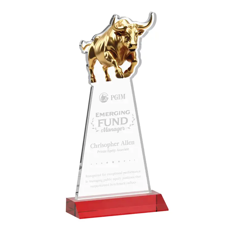 Raging Bull Award - Starfire Crystal - Engraved #8