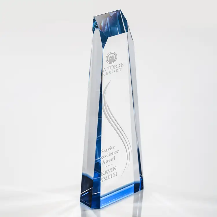 Banbury Optical Crystal Tower Award - Deep Etch #4