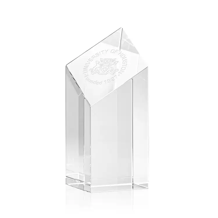 Barone Clear Optical Crystal Tower Award - Deep Etch #3