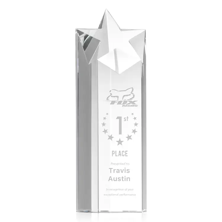 Berkeley Star Tower Optical Crystal Award - Deep Etch #7
