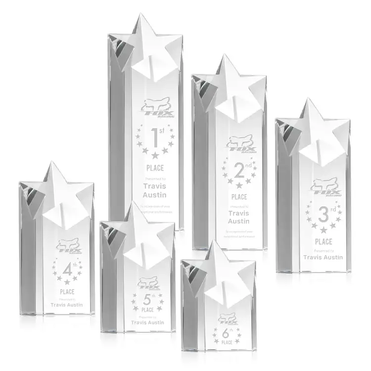 Berkeley Star Tower Optical Crystal Award - Deep Etch