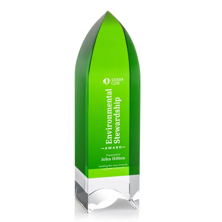 Emerald Tower Optical Crystal Award - Engraving and Printing #2