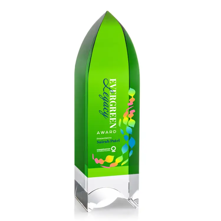 Emerald Tower Optical Crystal Award - Multicolor #2
