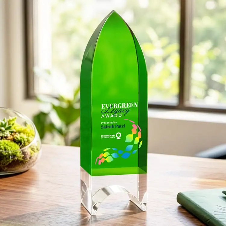 Emerald Tower Optical Crystal Award - Multicolor #3