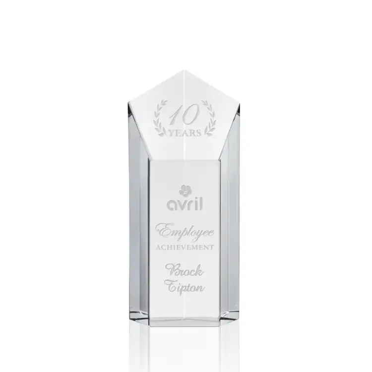 Jolanda Clear Crystal Tower Award - Deep Etch #2
