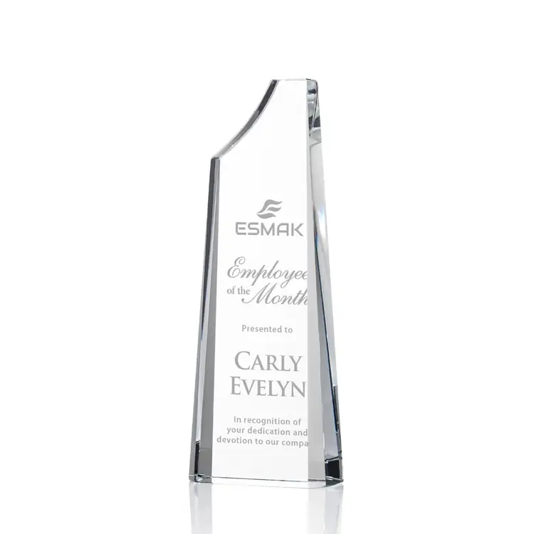 Middleton Clear Optical Crystal Tower Award - Deep Etch #2