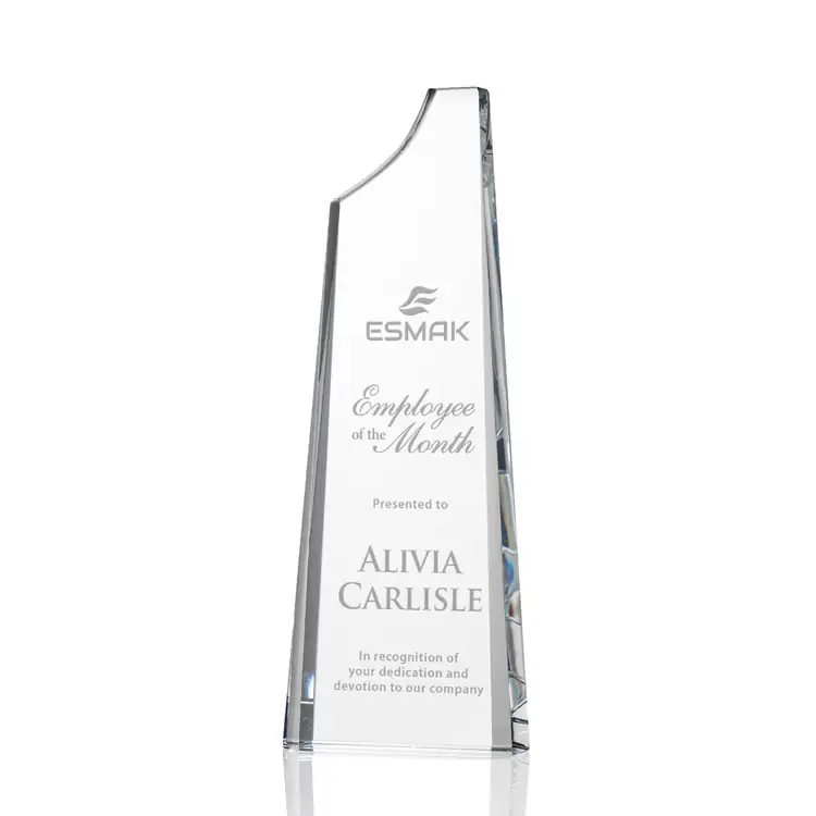 Middleton Clear Optical Crystal Tower Award - Deep Etch #3