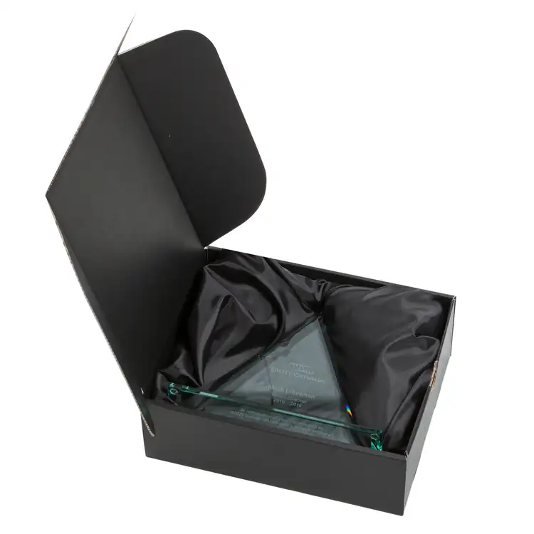 Dresden Jade Glass Triangle Award - Deep Etch #5
