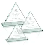Trophée triangulaire Dresden en verre jade - Gravure