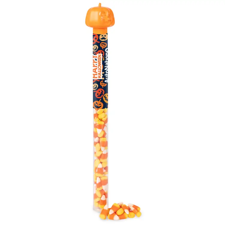 Pumpkin Topper Tube with candy corn