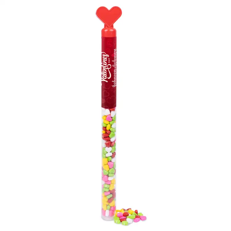 Heart Topper Tube with rainbow heart candies