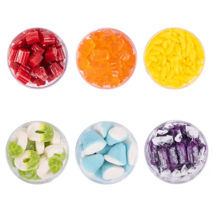 Tube arc-en-ciel avec six compartiments de bonbons #2