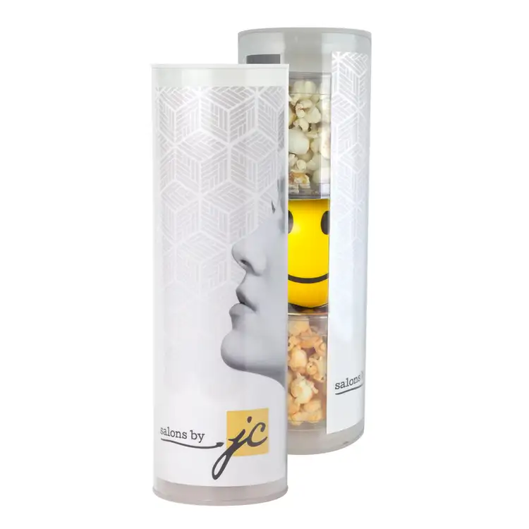 Popcorn Gift Tube with Smiley Stress Ball