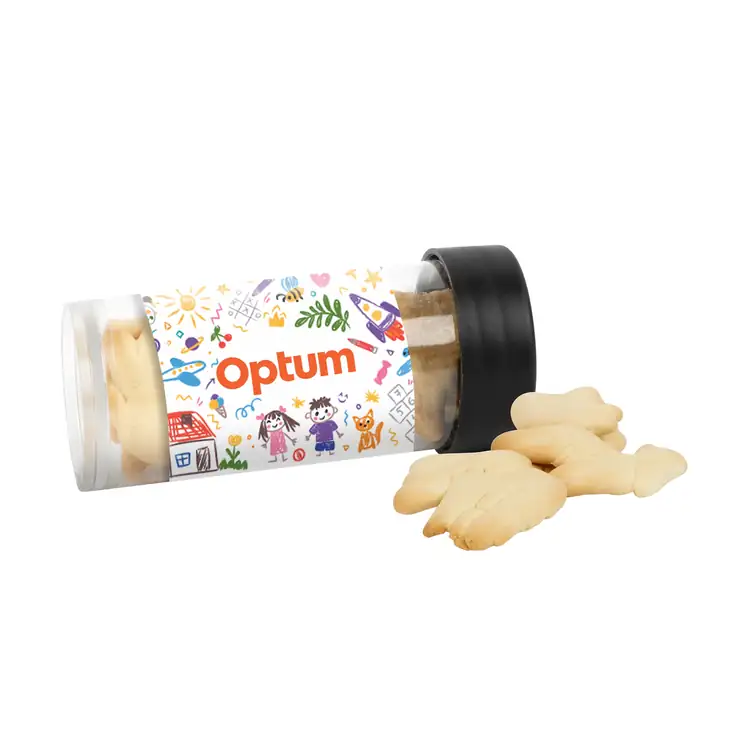3-inch Tube with animal crackers