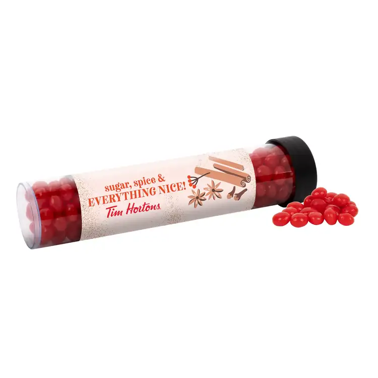 6-inch Tube with Cinnamon Imperials cinnamon candies