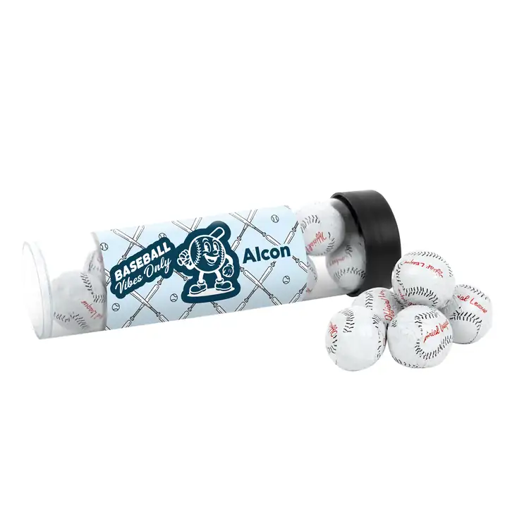 Tube de chocolats en forme de balle de baseball 5 po