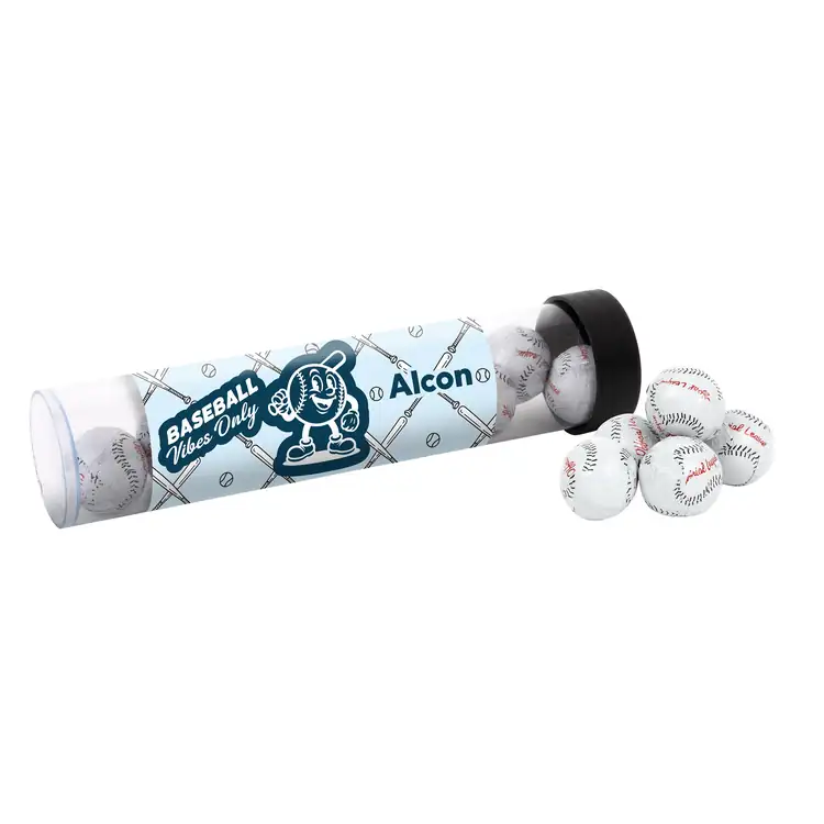 Tube de chocolats en forme de balle de baseball 6 po