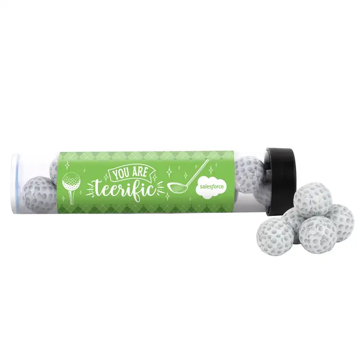Tube de chocolats en forme de balle de golf 6 po #2