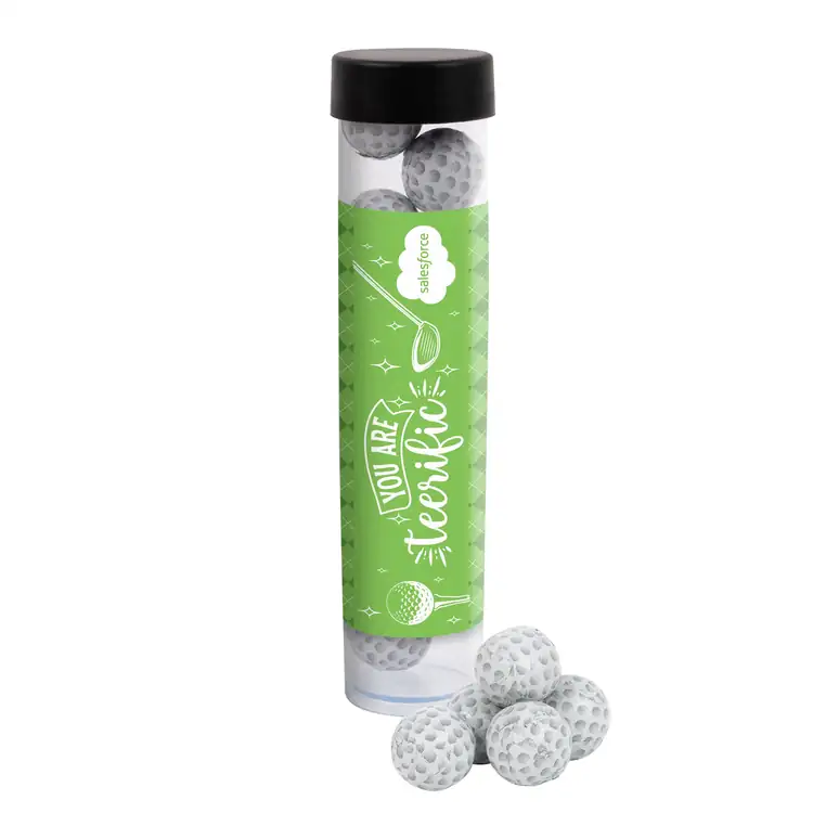 Tube de chocolats en forme de balle de golf 6 po #3