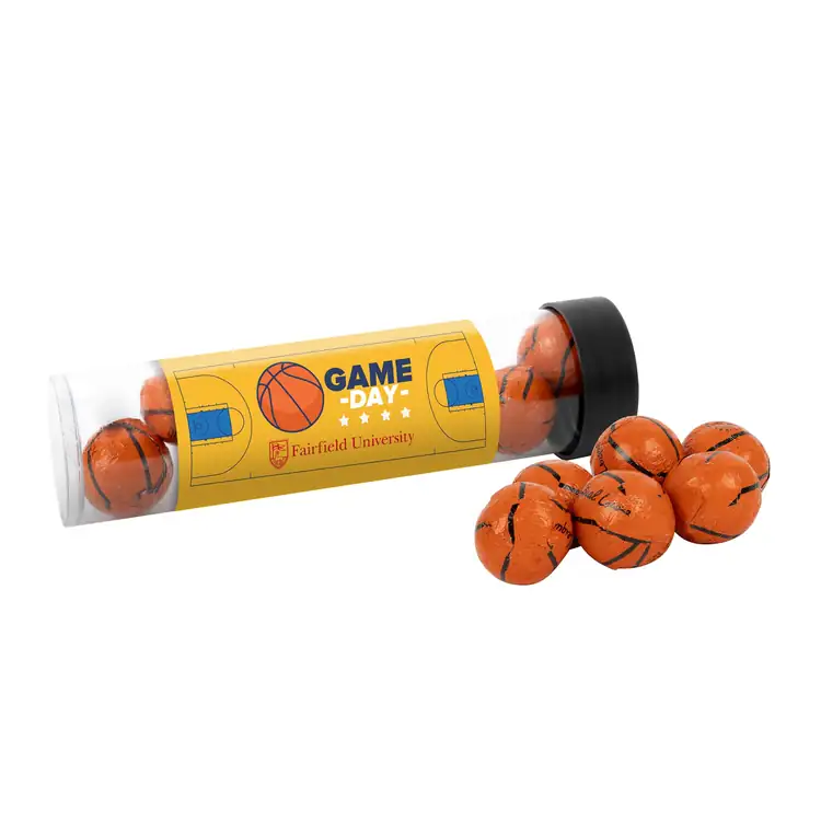 Tube de chocolats en forme de ballon de basketball 5 po