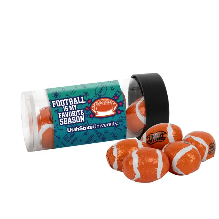 Tube de chocolats en forme de ballon de football 3 po