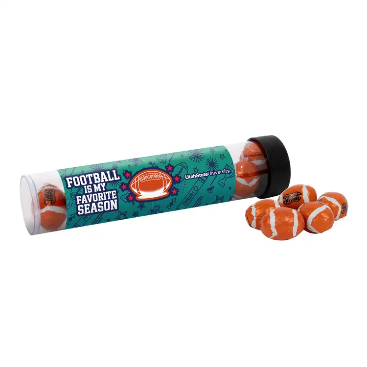 Tube de chocolats en forme de ballon de football 6 po