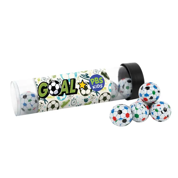 Tube de chocolats en forme de ballon de soccer 5 po