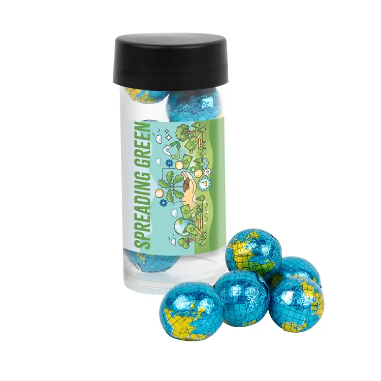 Tube de chocolats en forme de globe 3 po #2