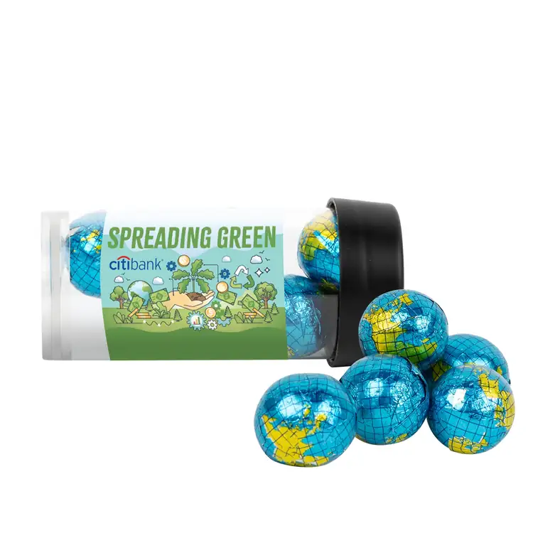 Tube de chocolats en forme de globe 3 po #3