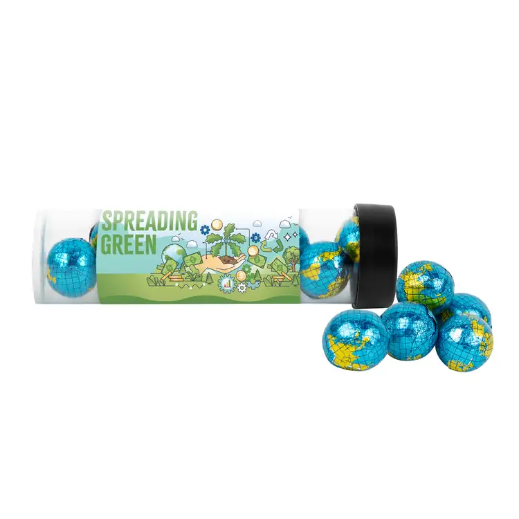 Tube de chocolats en forme de globe 5 po #2