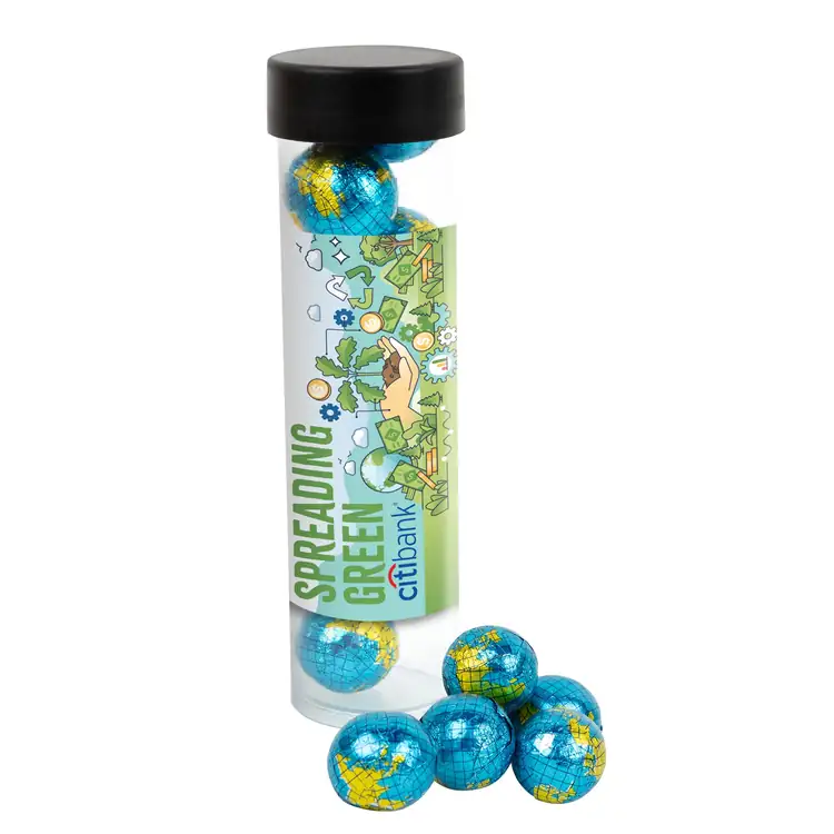 Tube de chocolats en forme de globe 5 po #3
