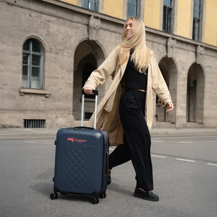 Rollink Flex 360 Medium Foldable Four-Wheel Checked Suitcase #10