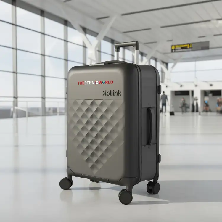 Rollink Flex 360 Medium Foldable Four-Wheel Checked Suitcase #11