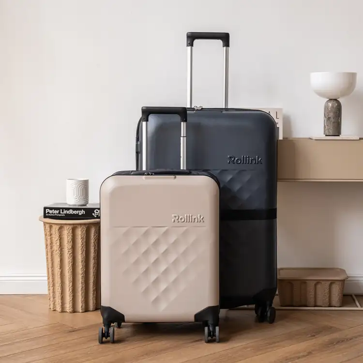 Rollink Flex 360 Medium Foldable Four-Wheel Checked Suitcase #8