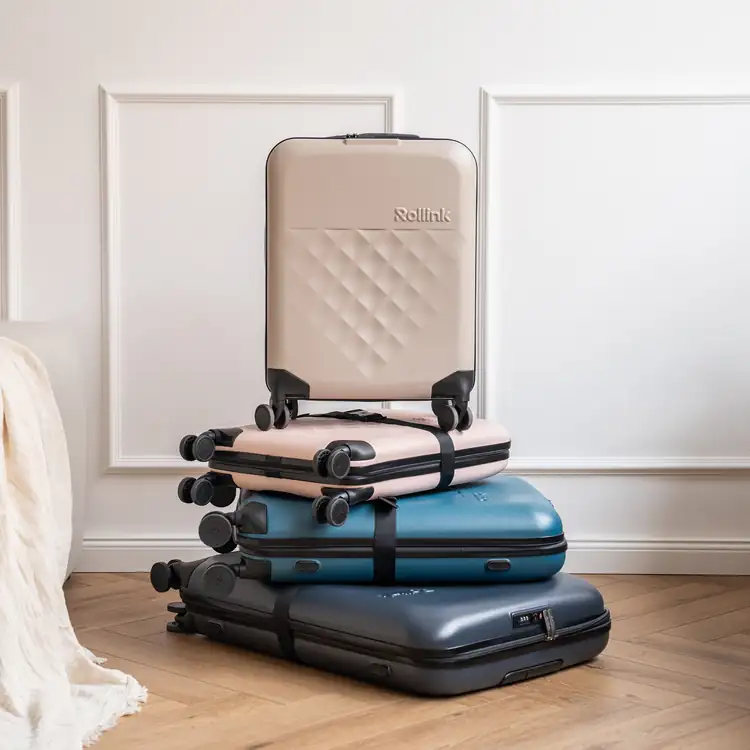 Rollink Flex 360 Medium Foldable Four-Wheel Checked Suitcase #9
