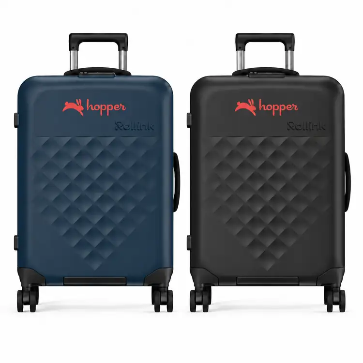 Rollink Flex 360 Medium Foldable Four-Wheel Checked Suitcase