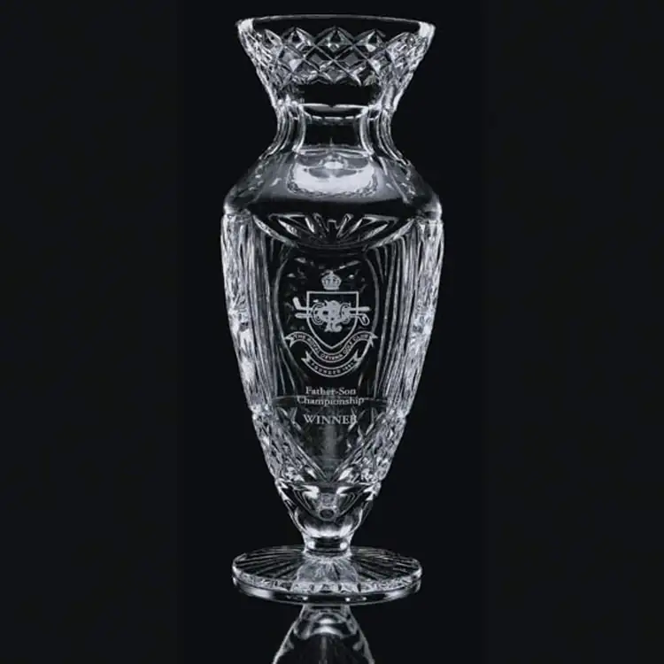 Caldwell Tyrone Irish Crystal Award Vase - Deep Etch