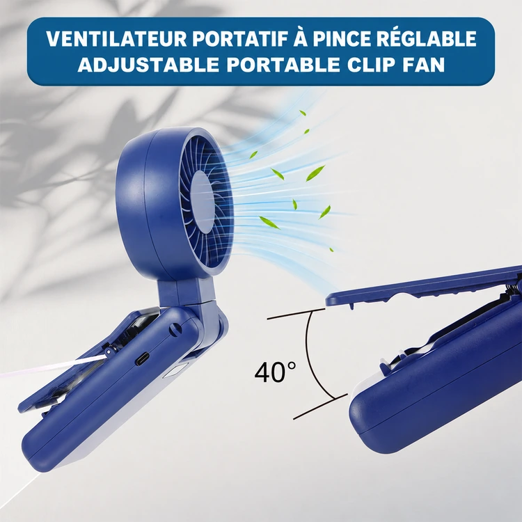 Purl High Speed Rotatable Handheld Fan With Clip #3