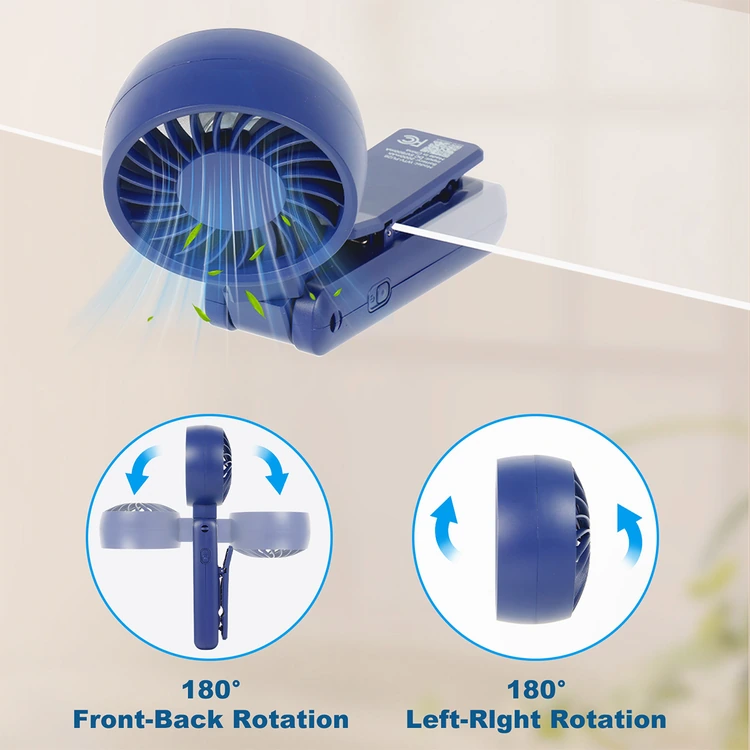 Purl High Speed Rotatable Handheld Fan With Clip #5