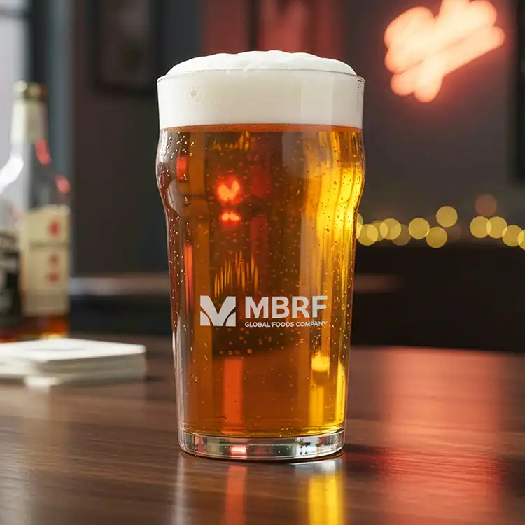 Burckhardt Beer Glass 16 oz - Deep Etch #2