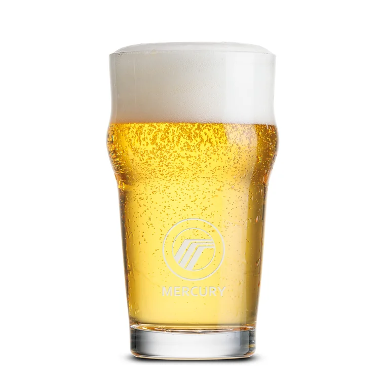 Hamburg Beer Glass 13.5 oz - Deep Etch