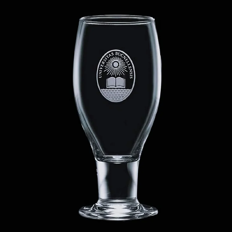 Nevada Footed Beer Glass 12 oz - Deep Etch