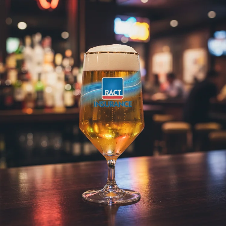 Tucson Beer Glass 15 oz with Gold Rim - Multicolor #5