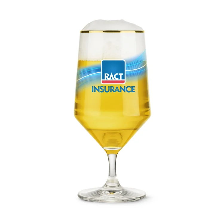 Tucson Beer Glass 15 oz with Gold Rim - Multicolor