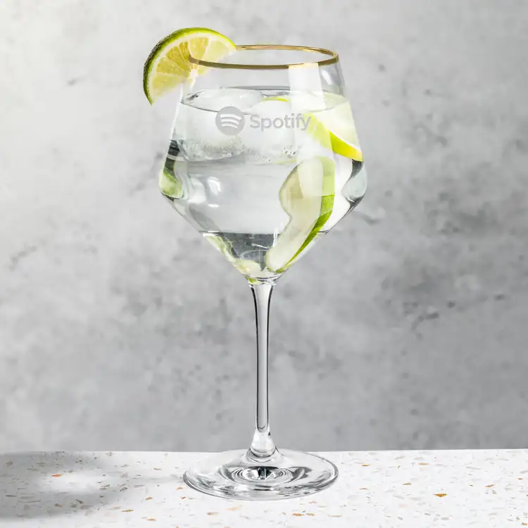 Tucson Gold Rim 23 oz Gin & Tonic Glass - Laser Engraved