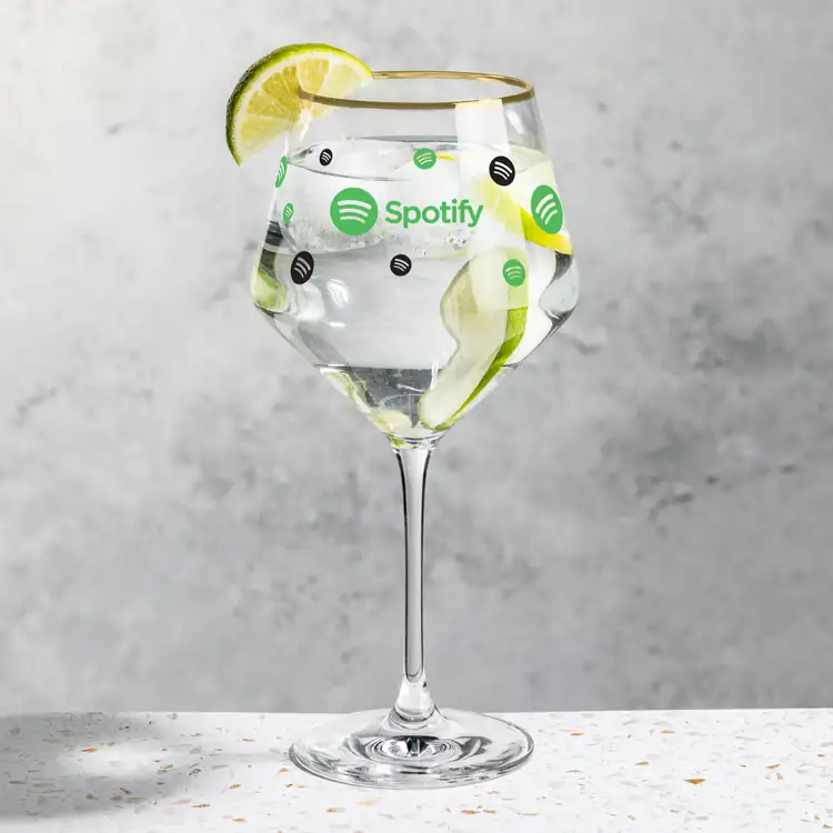 Tucson Gold Rim 23 oz Gin & Tonic Glass - Multicolor